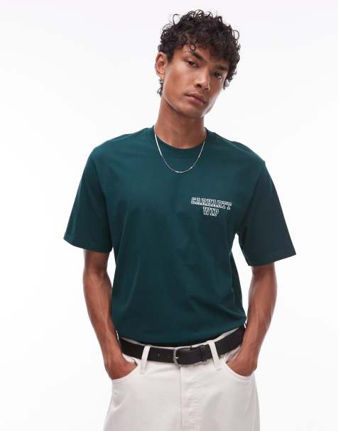 Carhartt WIP alumni logo detail regular fit t-shirt in green - view 1