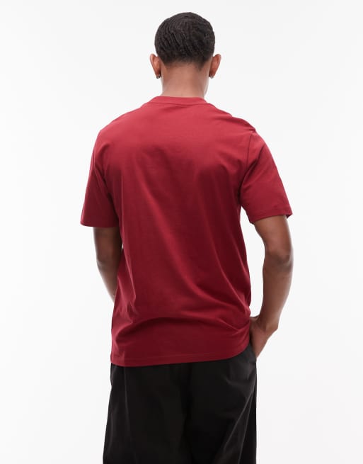 Carhartt WIP alumni logo detail regular fit t-shirt in red, 4 of 4
