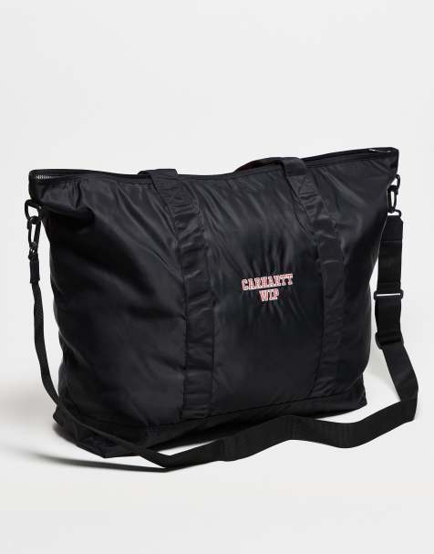 Carhartt WIP - Alumni - Maxi borsa nera con manici a contrasto - view 1