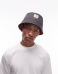 [Carhartt WIP] Carhartt WIP Alumni reversible bucket hat with contrast quilted lining in black M-L BLACK