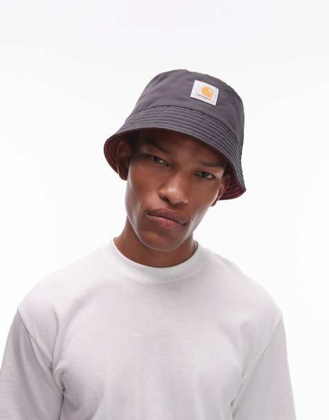 Carhartt WIP – Alumni – Wende-Fischerhut in Schwarz mit kontrastierendem Steppfutter - view 1
