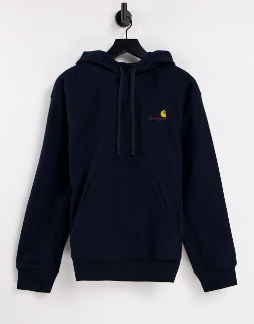 Carhartt WIP amercian script oversized hoodie in navy CO | ASOS