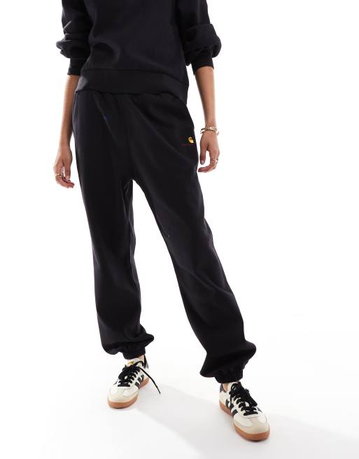 Carhartt WIP – American – Czarne joggersy z napisem, 4 z 5