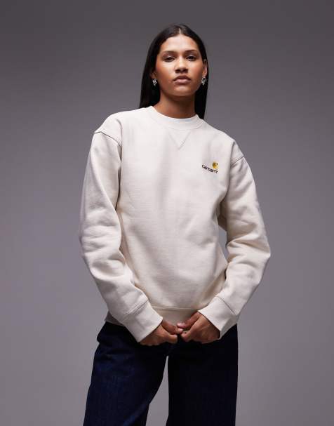 Carhartt WIP - American - Felpa bianco sporco con scritta - view 1
