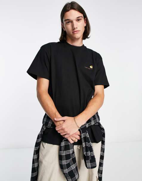 Carhartt WIP – American – Locker geschnittenes T-Shirt mit Logo-Schriftzug in Schwarz - view 1