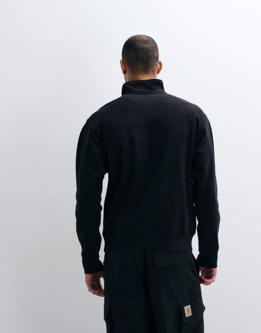 Carhartt WIP – American – Schwarzes Sweatshirt mit Schriftzug und kurzem Reißverschluss, 4 von 5