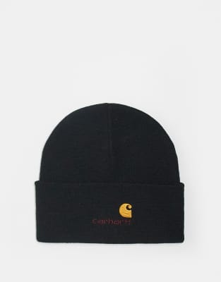 Carhartt WIP Carhartt WIP american script beanie in black