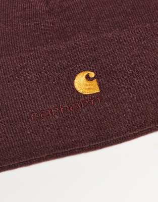 Carhartt American Script Beanie In Red