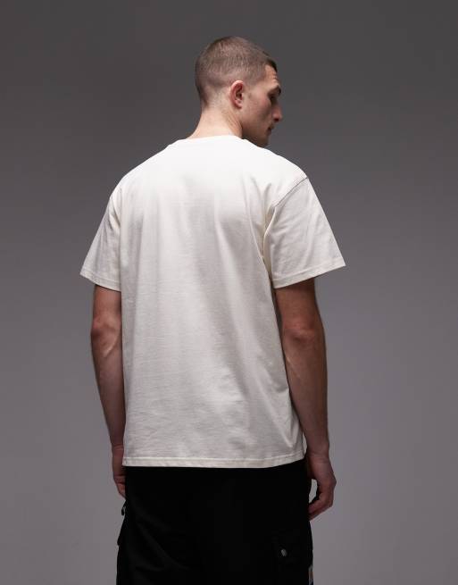 Carhartt WIP – American Script – Beżowy T-shirt, 3 z 5