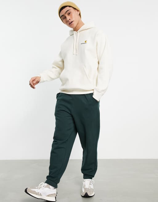 Carhartt WIP - American Script - Felpa con cappuccio bianco sporco con logo, 3 di 4