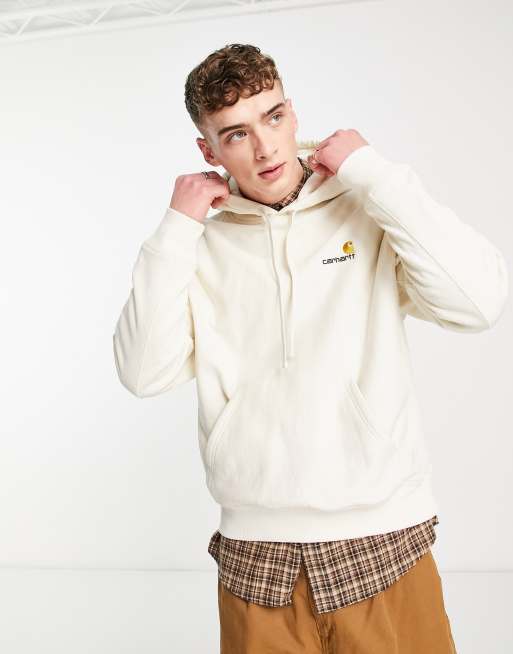Carhartt WIP - American Script - Felpa con cappuccio bianco sporco