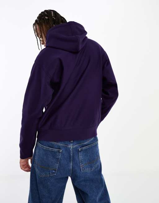 Carhartt WIP – American Script – Fioletowa bluza z kapturem z logo, 3 z 4