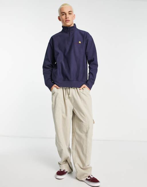 Carhartt WIP – American Script – Granatowa bluza z krótkim zamkiem, 3 z 4
