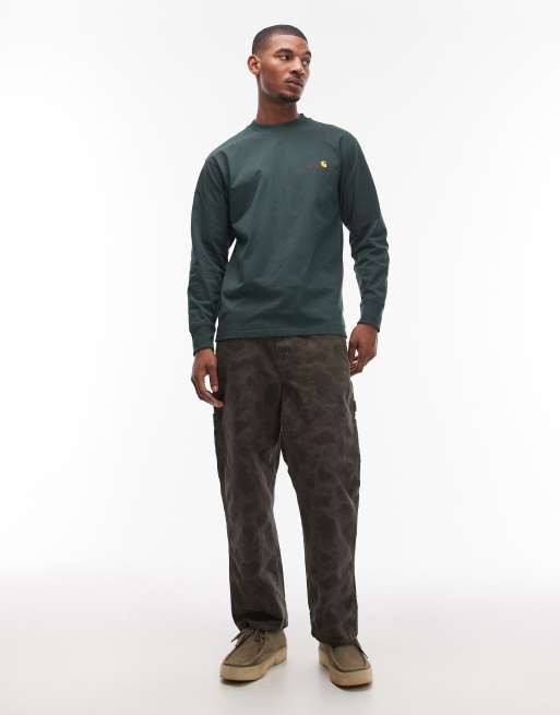 Carhartt WIP - American Script - Grøn langærmet T-shirt, 2 af 5
