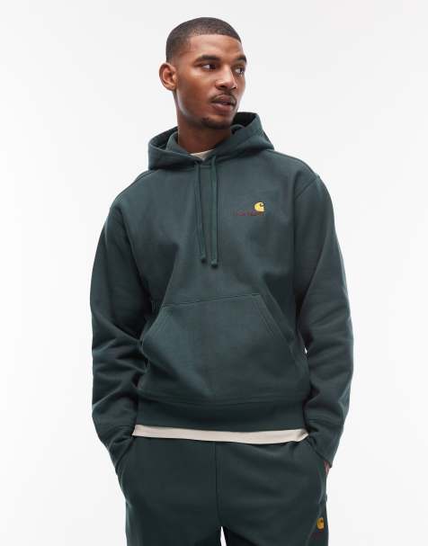 Carhartt WIP - American Script - Grøn pullover-hættetrøje - view 1