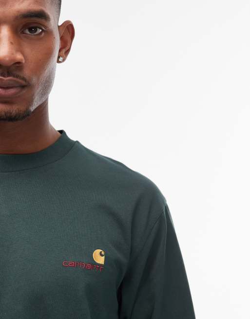 Carhartt WIP – American Script – Grön t-shirt med långa ärmar, 5 av 5
