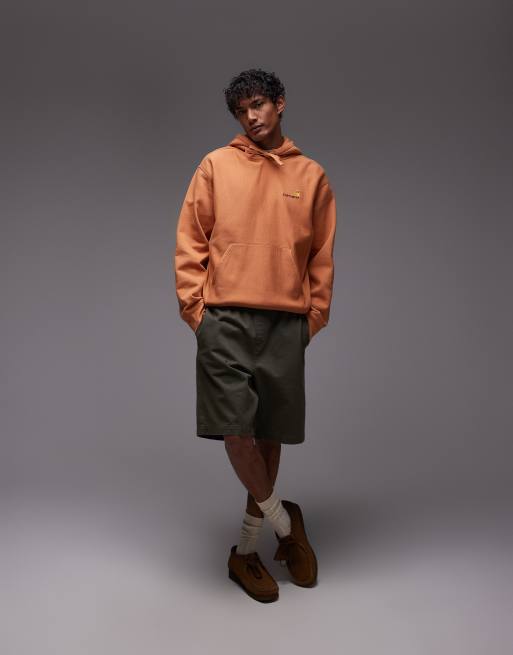 Carhartt WIP American script heavyweight hoodie in orange, 3 of 4