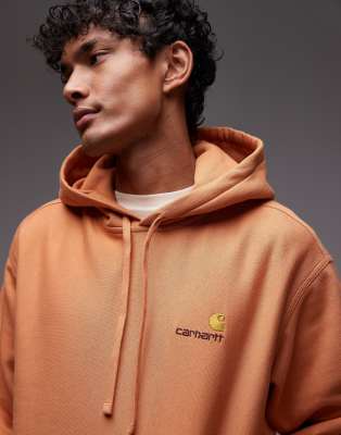 Carhartt American Script Hooded Sweatshirt In Orange