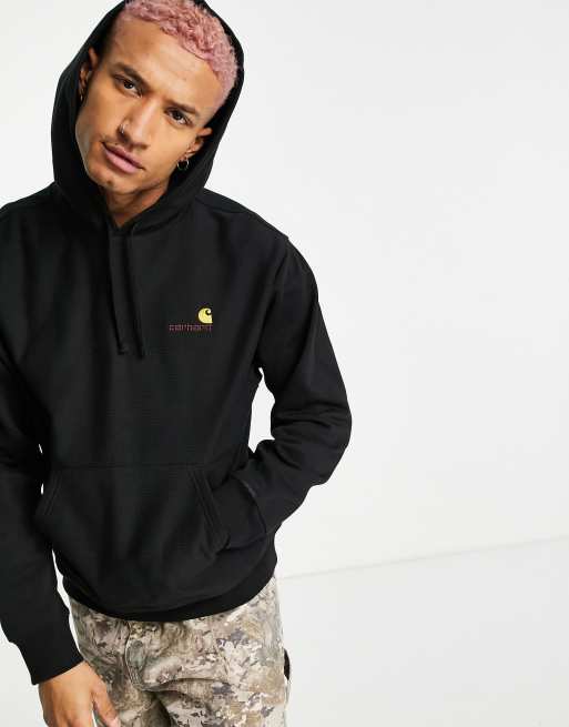 Carhartt WIP Hooded American Script Sweatshirt  Black – Page Hooded  American Script Sweatshirt – Carhartt WIP USA