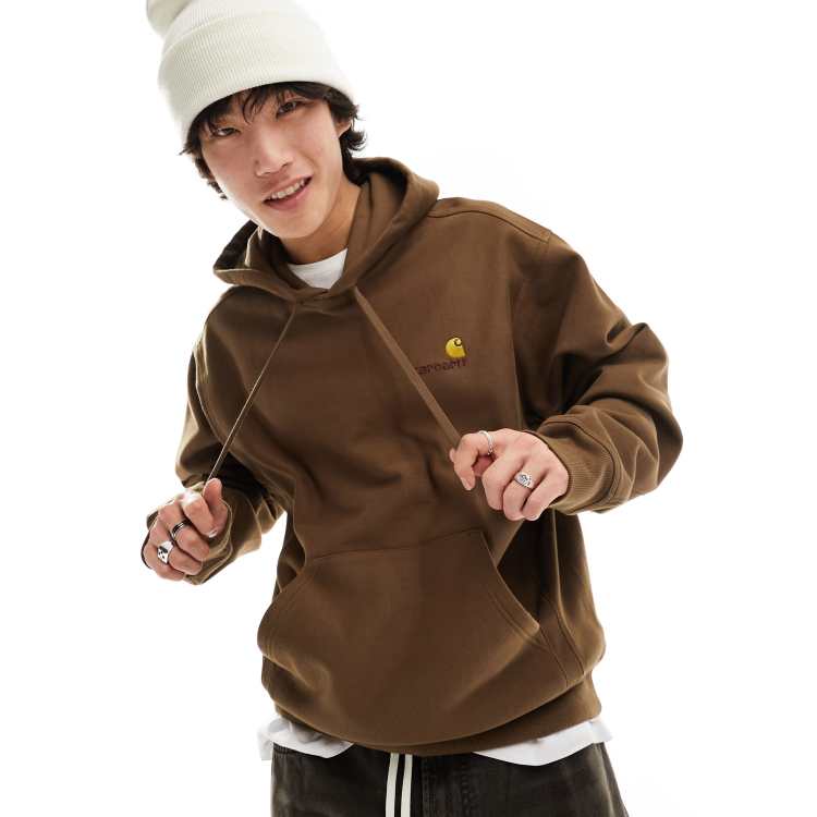 Carhartt WIP american script hoodie in brown ASOS