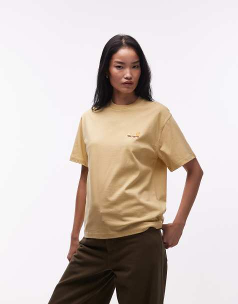 Carhartt WIP – American Script – Jasnożółty T-shirt - view 1