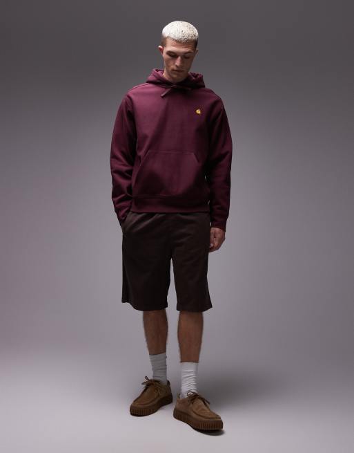 Carhartt WIP – American Script – Kapuzenpullover in Burgunderrot mit Logo, 2 von 5