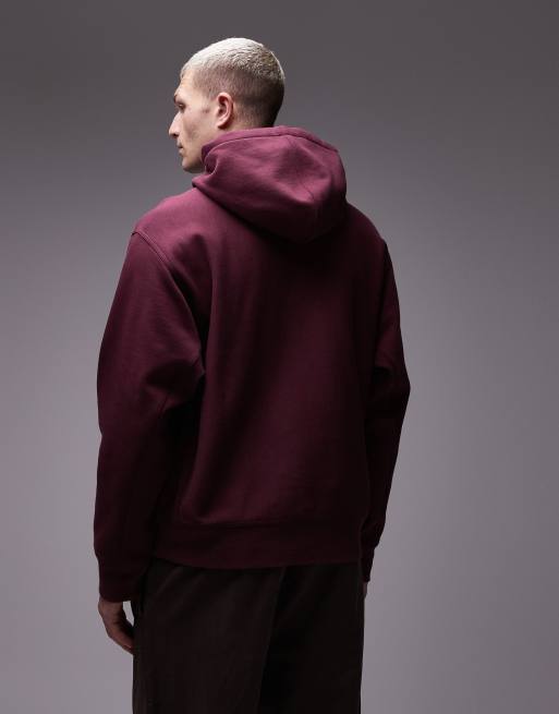 Carhartt WIP – American Script – Kapuzenpullover in Burgunderrot mit Logo, 3 von 5