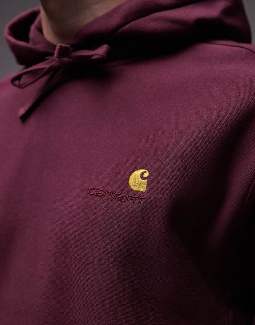 Carhartt WIP – American Script – Kapuzenpullover in Burgunderrot mit Logo, 5 von 5