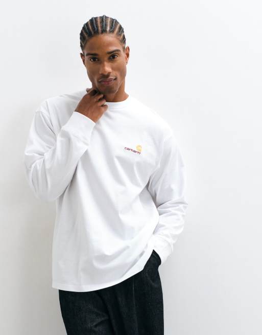 Carhartt WIP American Script långärmad t-shirt i vitt, 3 av 5