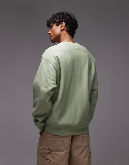 Carhartt WIP - American Script - Limegrøn sweatshirt, 4 af 4