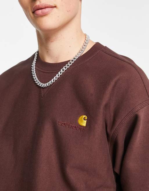 Carhartt WIP – American Script – Locker geschnittenes Sweatshirt in Braun mit Logo-Schriftzug, 3 von 4