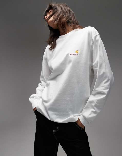 Carhartt WIP american script long sleeve t-shirt in white - view 1