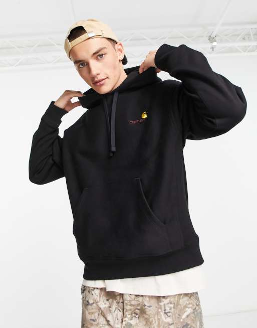 Carhartt WIP american script loose fit hoodie in black ASOS