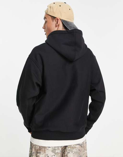 Carhartt WIP american script loose fit hoodie in black, 3 of 4