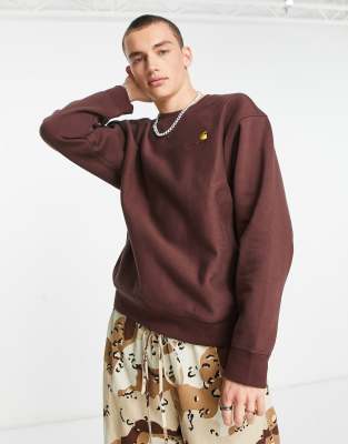 Carhartt WIP - American Script - Losvallend sweatshirt in bruin
