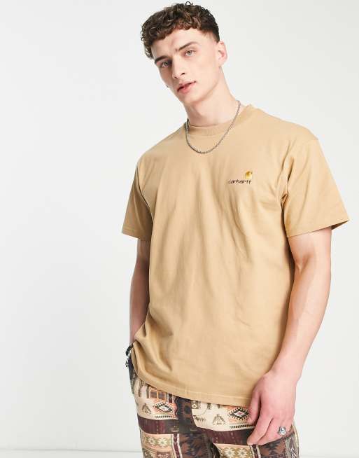Carhartt WIP - American Script - Losvallend T-shirt in bruin