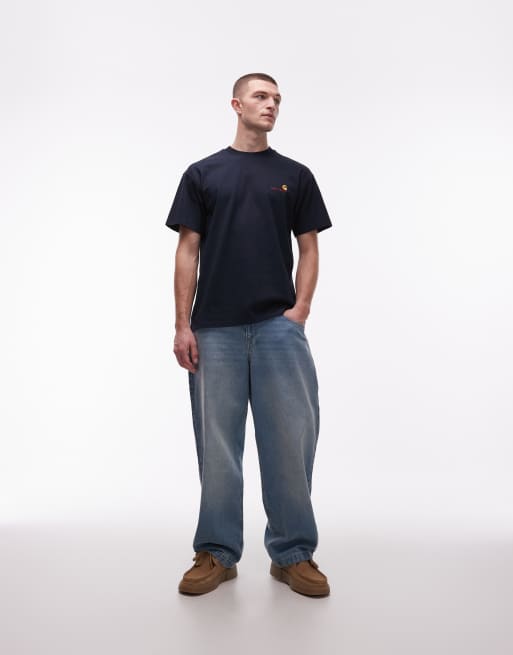 Carhartt WIP - American Script - Marineblå T-shirt, 2 af 5