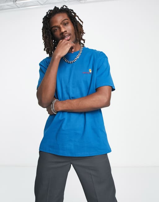Carhartt WIP – American Script – Mörkblå t-shirt