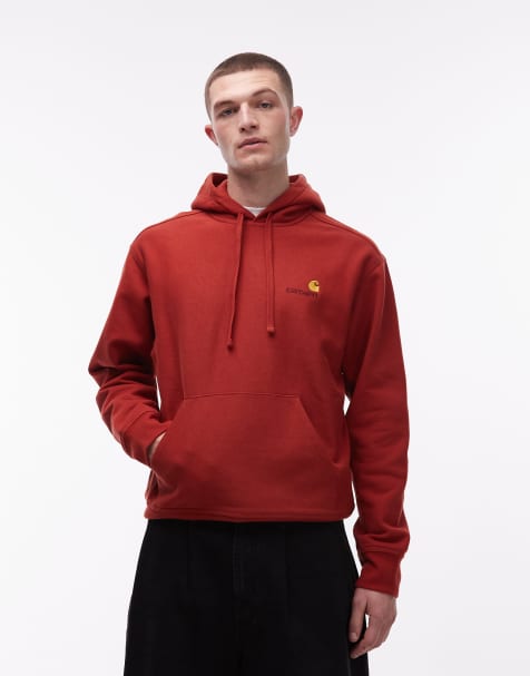 Carhartt WIP - American Script - Rustrød hættetrøje - view 1