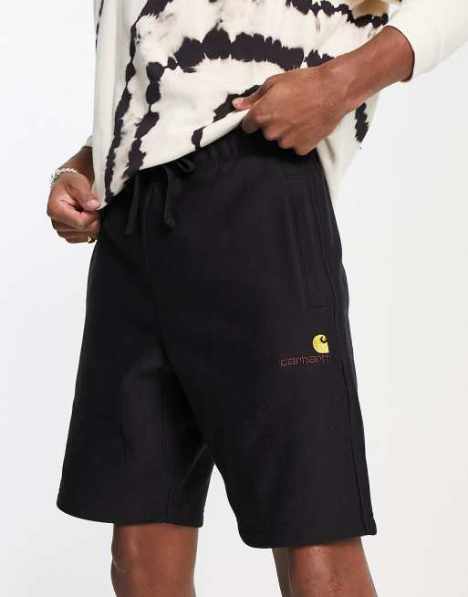 Carhartt WIP – American script – Svarta shorts i sweatshirttyg