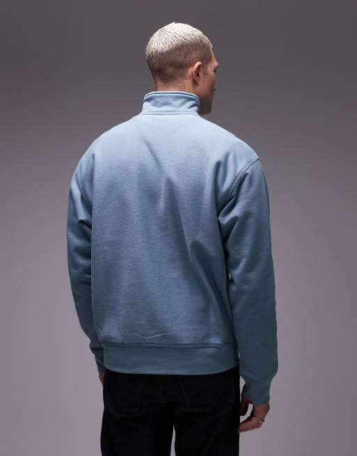 Carhartt WIP - American Script - Sweat à col zippé - Bleu clair, 3 de 5