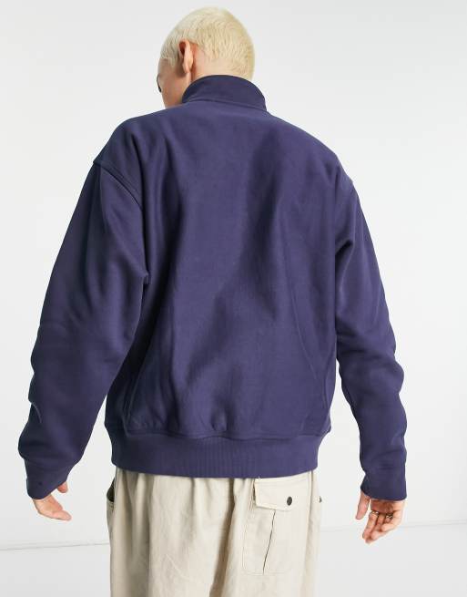 Carhartt WIP - American Script - Sweat à demi-fermeture éclair - Bleu marine, 4 de 4