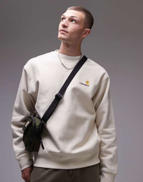 Carhartt WIP - American Script - Sweat-shirt - Blanc cassé - view 1