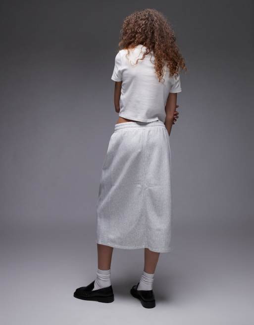 Carhartt WIP american Script sweat skirt in grey marl | ASOS