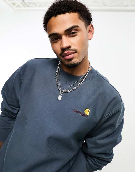 Carhartt WIP american script sweatshirt in blue ASOS