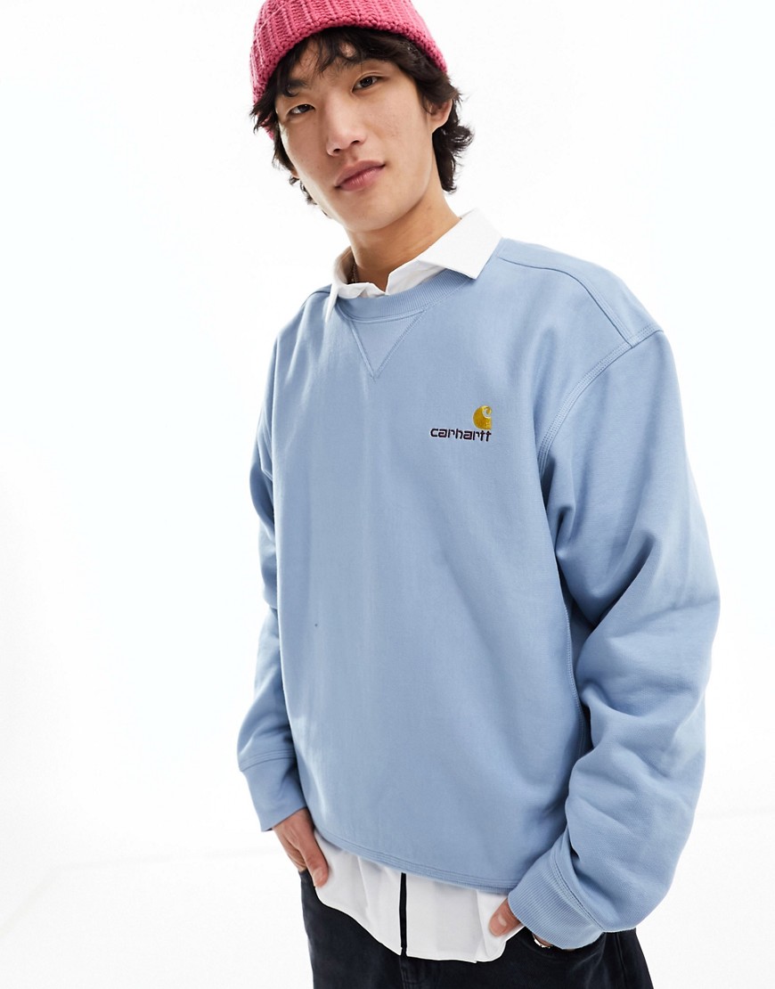 Carhartt WIP american script sweatshirt in blue