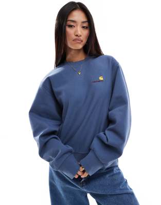 Carhartt WIP american script sweatshirt in blue