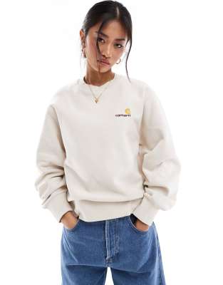 Carhartt WIP - American Script - Sweatshirt in Creme-Weiß