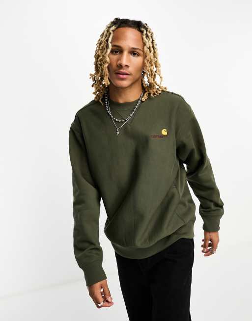 Carhartt WIP american script sweatshirt in green | ASOS