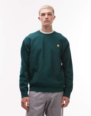 Carhartt WIP Carhartt WIP american script sweatshirt in green